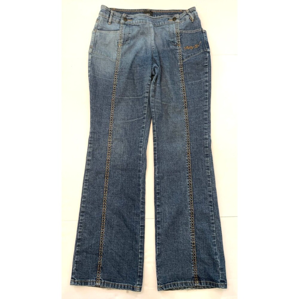 FUBU Jeans Womens 9/10 Low Rise Bootcut Fatty Girl Y2K Double Fly Vintage Denim
